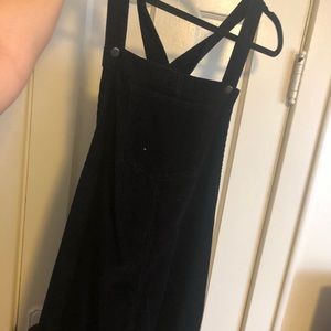 black corded overall skirt